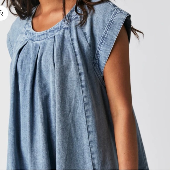 NWT Free People Light Blue Denim Dress - Picture 2 of 10